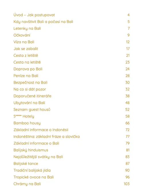 Bali bez cestovky - Komplexní Bali průvodce | Aktualizace 8.2024 : Obsah